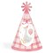 Big Dot of Happiness One Silly Goose Pink Cone Party Hats, Girl 1st Birthday Party Decorations, Kids Birthday Hats - Set of 8